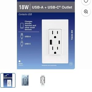 TR 18W USB-A + USB-C Outlet - White